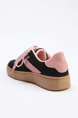 Siyah Iki Bagc?kl? Cift Kullan?ml? Kad?n Retro Spor Ayakkab? TAKSS25SN00009