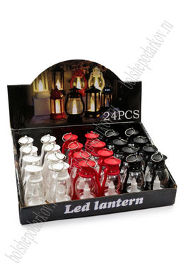 Набор фонариков светодиодных на батарейках 5*5*9 см (24 шт) SF-7553, №1 (теплый свет)