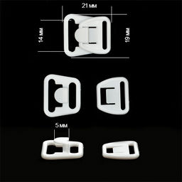 Крючок-застежка для бюстгальтера для кормящих мам пластик TBY-75300 14мм цв.белый уп.20 шт