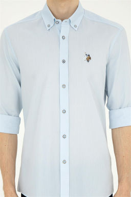 U. S. Polo Assn / Мужская голубая базовая рубашка с длинным рукавом - U.s. polo assn фото 6