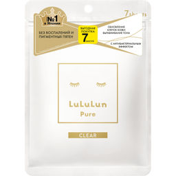 Lululun 7 шт Маски для лица Увлажнение и Чистая кожа Face Mask Pure Clear White 7