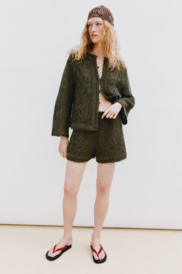 SHORTS COMBINADOS CROCHET / Khaki - Zara фото 6