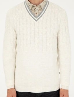 Белый зауженный свитер - Cacharel фото 7