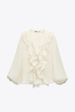 ZW COLLECTION RUFFLED SHIRT - Zara фото 13