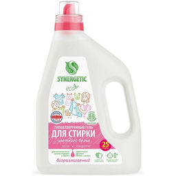 Гель для стирки SYNERGETIC COLOR для цветного белья, концентрат, гипоаллергенный 0+, 1.5 л