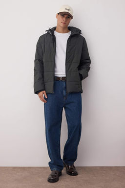 Antrasit Regular Fit Sisme Kapusonlu K?sl?k Mont TMNAW26MO00000 - Trendyolmilla фото 4