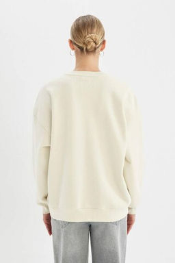 Толстый свитшот оверсайз с круглым вырезом - Defacto фото 11