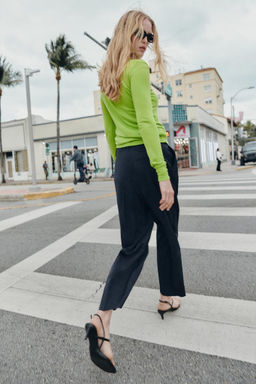 CROPPED TROUSERS WITH WRAP WAIST - Zara фото 5