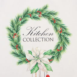 Фартук Этель Рождественский венок 60х70 см, 100% хлопок, саржа 190 г/м2  фото 3