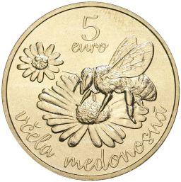 5 евро 2021 года Словакия  Медоносная пчела