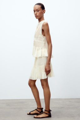 LACE TRIM PLEATED SKIRT - Zara фото 2