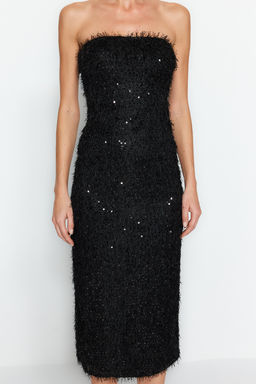 TRENDYOLMILLA Siyah Sacakl? Payet S?k Abiye Elbise TPRAW24EL00277  фото 6