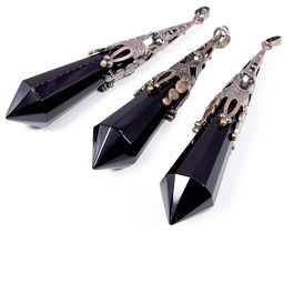 Подвеска натуральный камень Черный агат 8см