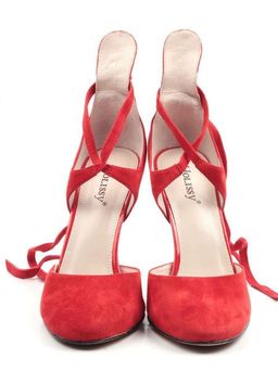 06-V-892 RED Туфли женские (натуральная замша) - Фабричный китай фото 8