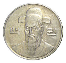 Монета 100 вон 1992 года Южная Корея