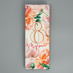 Цена за 2 шт. Пакет подарочный ламинированный под бутылку, упаковка, 8 марта, 13?36?10 см