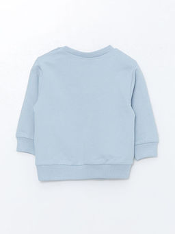 Bisiklet Yaka Bask?l? Erkek Bebek Sweatshirt ve E?ofman Alt 2li Tak?m