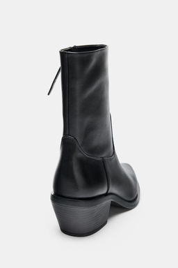LEATHER COWBOY ANKLE BOOTS - Zara фото 5