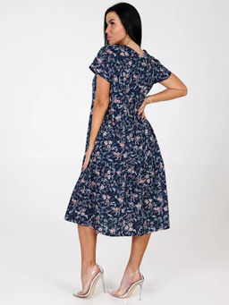 Платье Цветы 01 синий