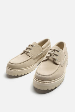 LEATHER DECK SHOES - Zara фото 3