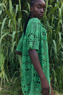 CROCHET KNIT POLO SHIRT - Zara фото 3