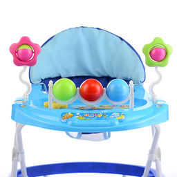 Ходунки "Шарики с цветочками" с погремушками и шарами (синий-голубой) в пакете