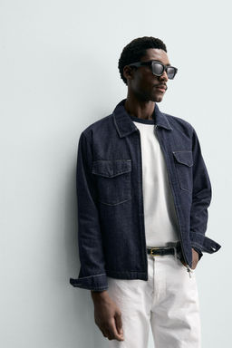 SOBRECAMISA DENIM CREMALLERA / ?ndigo - Zara фото 6