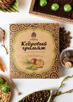 Кедровый грильяж с сосновой шишкой, 120 г  5 коробок - Сибирский кедр фото 2