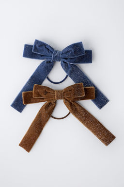 2-PACK OF SHINY VELVET BOW SCRUNCHIES - Zara фото 4