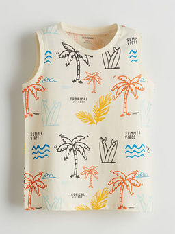 Bisiklet Yaka Bask?l? Erkek ?ocuk Atlet