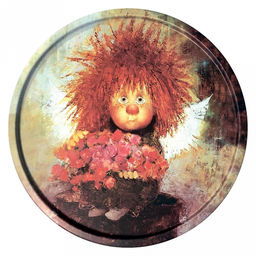 Поднос металлический "Как хороши были розы" д20см, круглый (Россия)