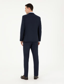 Lacivert Slim Fit Tak_m Elbise