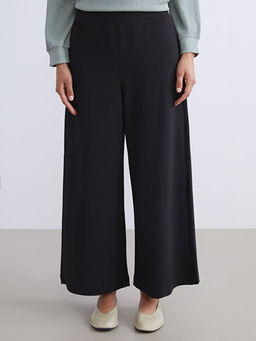 B?y?k Beden Beli Lastikli Krep Kad?n Pantolon