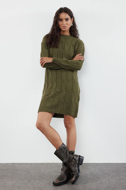 TRENDYOLMILLA Vizon Mini Triko Bisiklet Yaka Elbise TWOAW22EL0027  фото 24