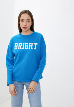 Голубая толстовка с текстовым принтом