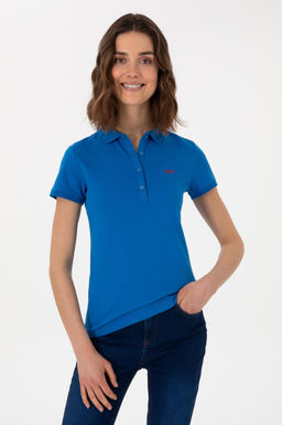 Kad_n Kobalt Mavi Basic Polo Yaka Ti__rt Sepette S_rpriz _ndirim