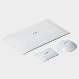 Набор для суши Доляна Марбл белый, 3 предмета: соусники 8?2 см, 8?6 см, подставка 25?15?2 см, стекло