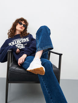 Женские джинсы широкие с высокой посадкой - Mossmore фото 59