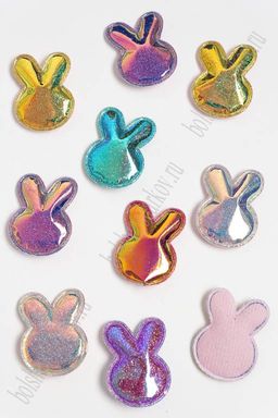 Патч глянец с блестками "Зайка" 4,3*3,2 см (30 шт) SF-2971, ассорти