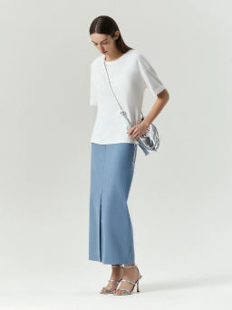 Юбка-карандаш макси из вискозы и шерсти, S1096/nikolo