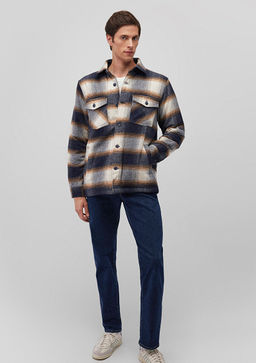 Kareli Gomlek Ceket - Mavi фото 2