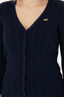 Женский темно-синий базовый трикотажный кардиган - U.s. polo assn фото 14