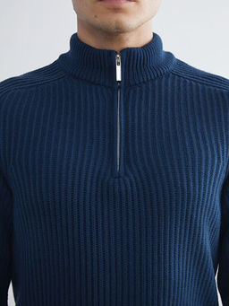 Dik Yaka Uzun Kollu Erkek Triko Kazak