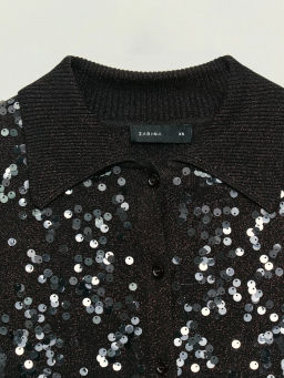 Приталенный кардиган с пайетками из вискозы / Zarina
