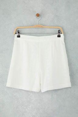 Beyaz Pamuklu Astarl? Brode K?sa Sort & Bermuda TWOSS25SR00225 - Trendyolmilla фото 2