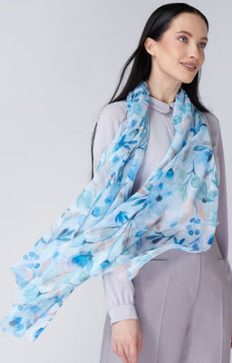 Большой, мягкий, тонкий и очень нежный двусторонний палантин с рисунком - Tantino фото 9