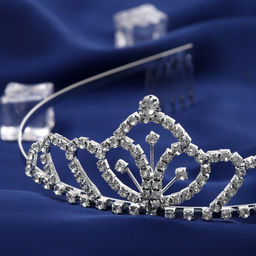 Диадема для волос "Вирджиния" узоры, 4 см, серебро