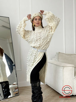 Вязаное платье женское с горлом - Bruno фото 3