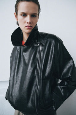ZW COLLECTION LEATHER EFFECT JACKET - Zara фото 4