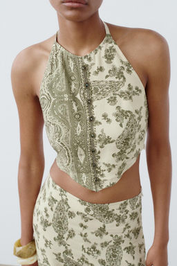 HALTER TOP WITH BEADING - Zara фото 2